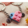 Porte-clés LEGO cœur personnalisé – Cadeau Saint-Valentin gravé