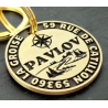 Médaille chien ou chat Rose des vents – Laiton massif gravé profond