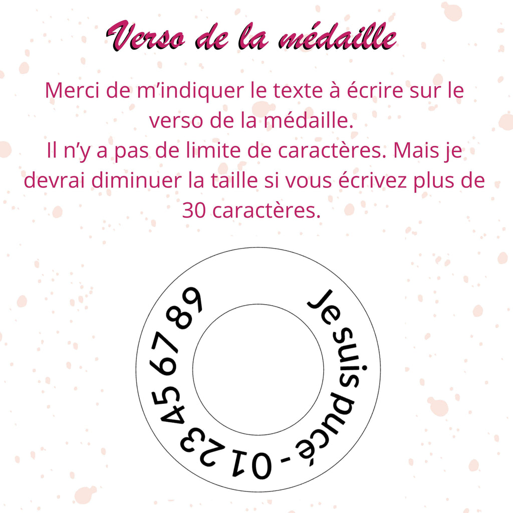 Médaille pour chien ou chat en laiton massif en forme de rondelle / médaille de qualité avec une gravure profonde