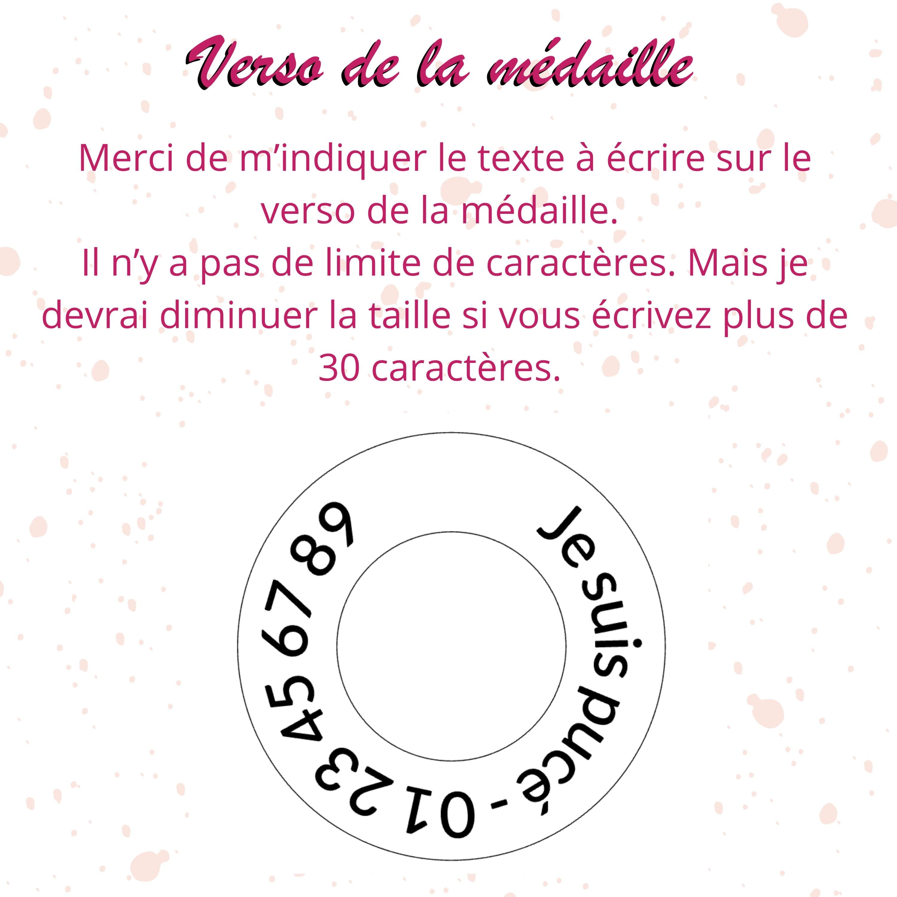 Médaille pour chien ou chat en laiton massif en forme de rondelle / médaille de qualité avec une gravure profonde