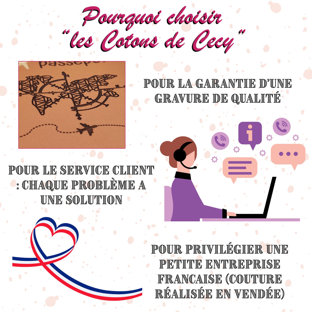 Protège passeport personnalisé, étui personnalisable, idée cadeau voyage, cadeau pour voyage, gravure de qualité réalisée au laser