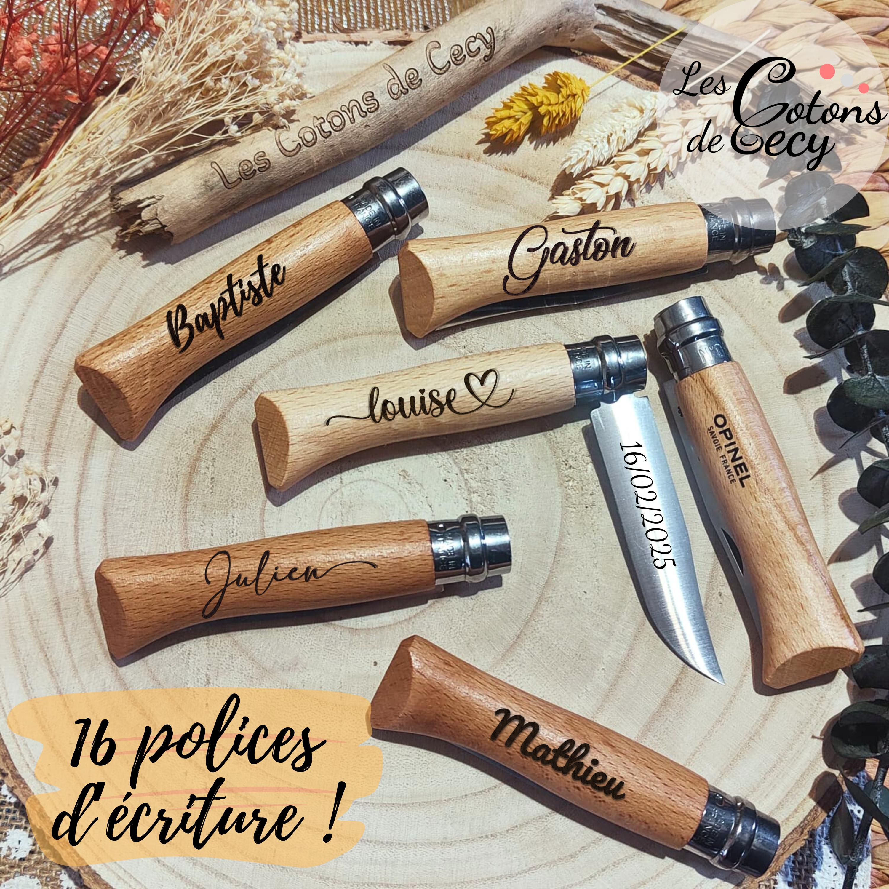 Couteau Opinel 8 personnalisé - Lame en inox