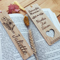 Marque page personnalisé en bois, cadeau maman, maitresse, grand-mère, marque-pages original en bois, personnalisable, gravé, livres