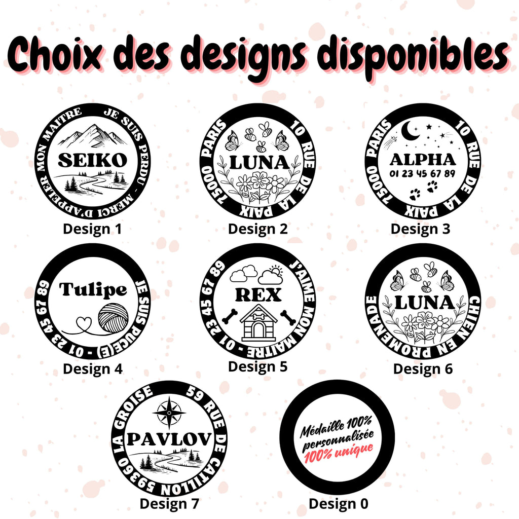 Médaille personnalisée en laiton pour chien et chat - Médaille de qualité personnalisable avec une gravure profonde - Cadeau chien et chat