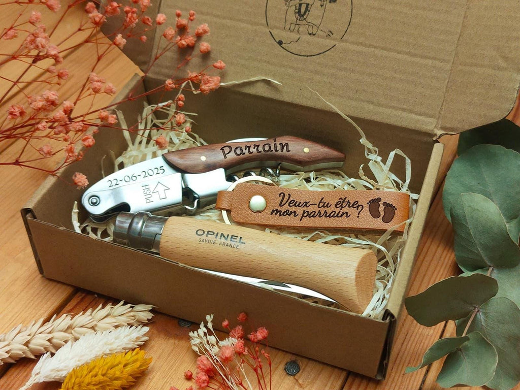 Coffret cadeau naissance pour parrain