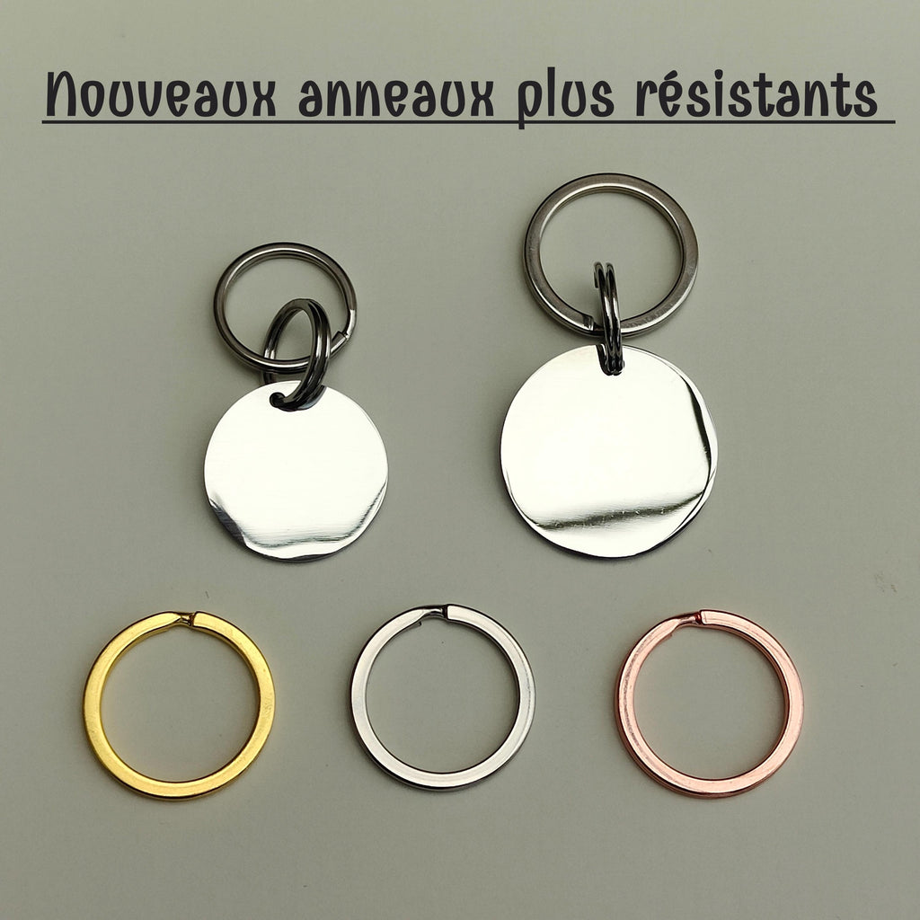 médaille d'identification pour chien et chat, avec numéro de téléphone. Médaille en acier inoxydable. Médaillon personnalisé par gravure.