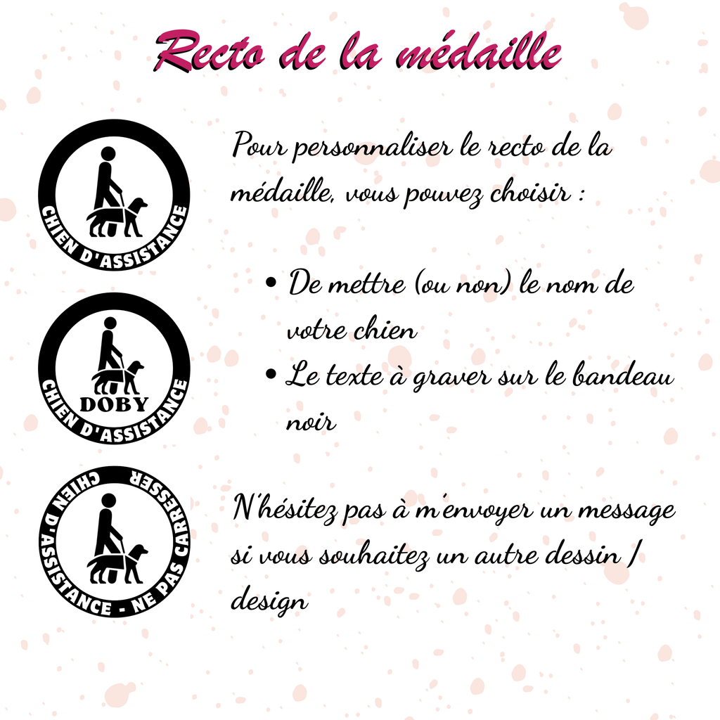 Médaille Chien Guide d'Aveugle en Laiton - Gravure Profonde Inaltérable - Plaque d'Identification pour Chien d'Assistance et de Travail