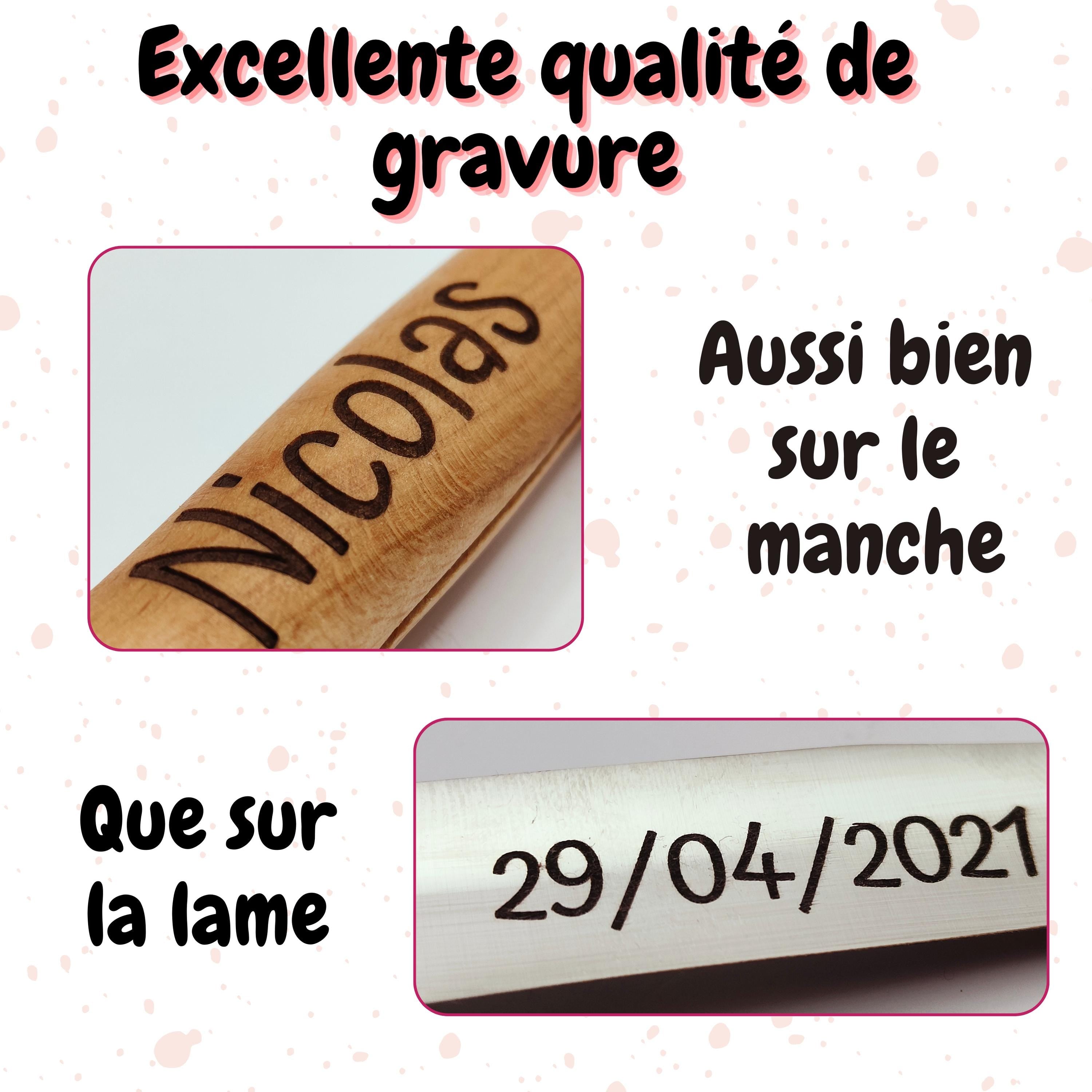 Couteau Opinel N 9 personnalisé - Couteau pour ouvrir Huîtres & Coquillage - Cadeau idéal pour gourmet, bord de mer, plage, fuits de mer