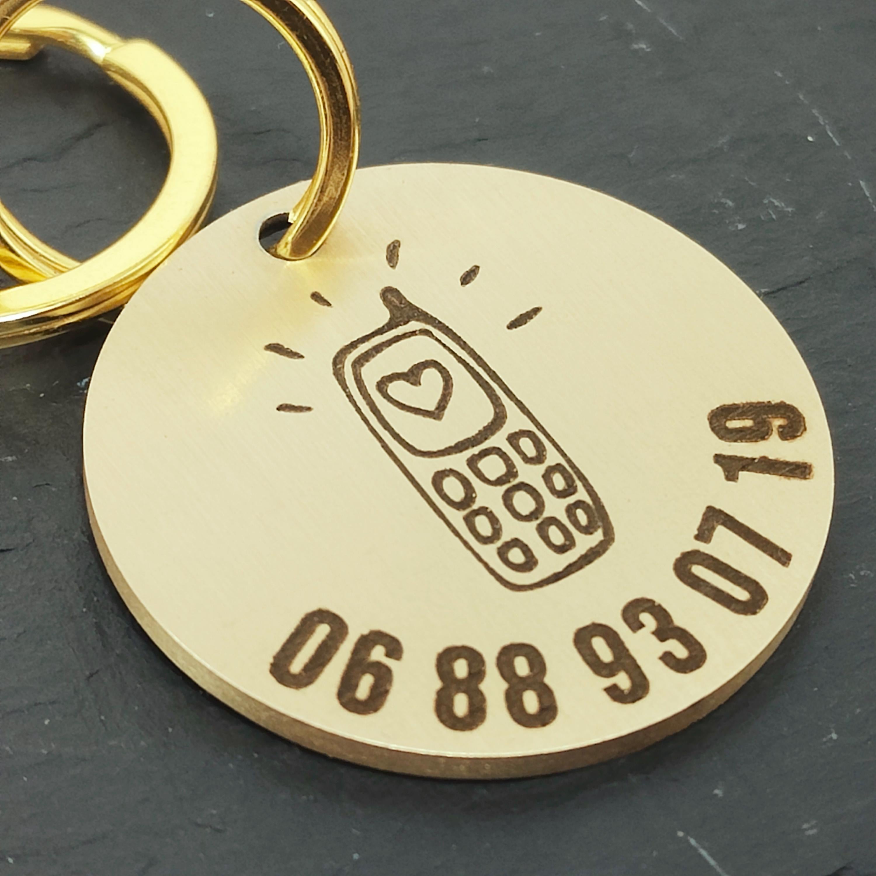 Médaille pour chien et chat personnalisable - En Laiton - Gravure profonde de qualité - Cadeau de noël idéal pour chien et chat